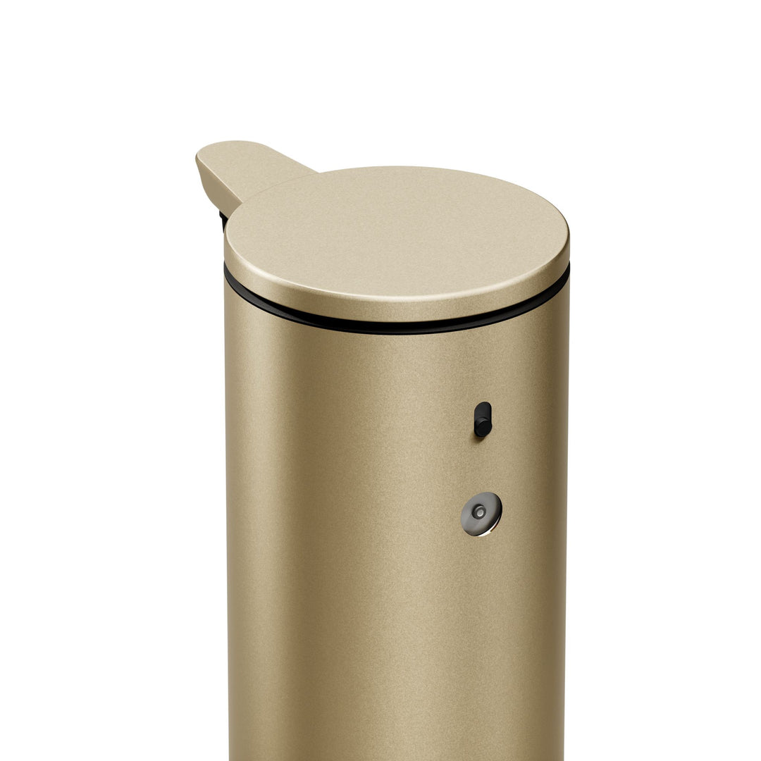 Simplehuman Sensorspender 266 ml, Gold, Deckel und Rückseite im Detail
