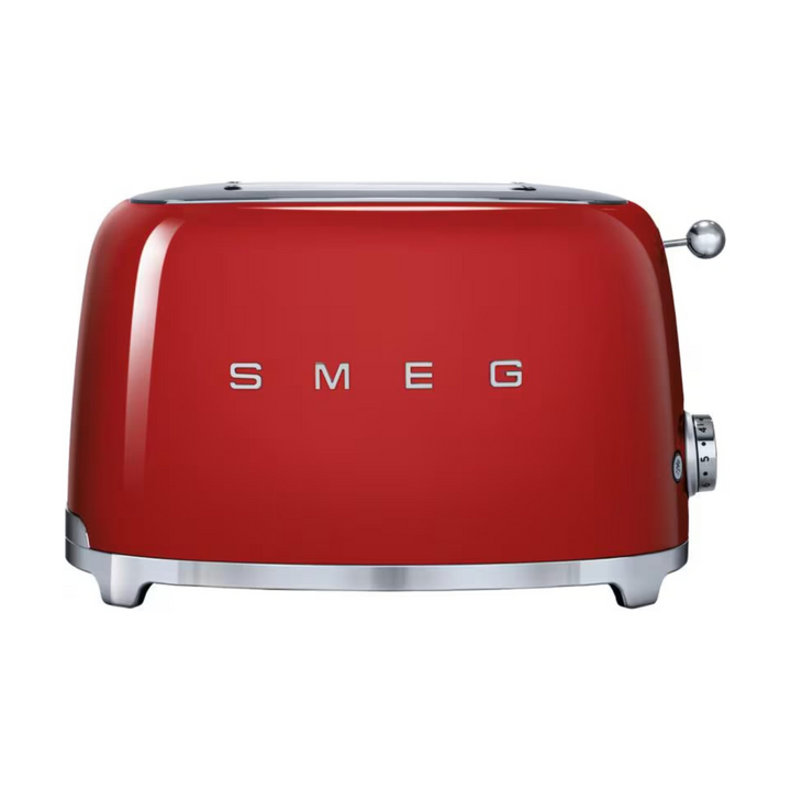 SMEG Toaster 50s Retro Style in Rot mit glänzender Oberfläche und Retro Look