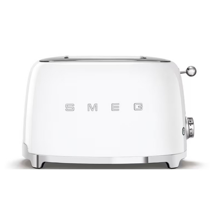SMEG Toaster 50s Retro Style in Weiss minimalistische Frontansicht mit Retro Design
