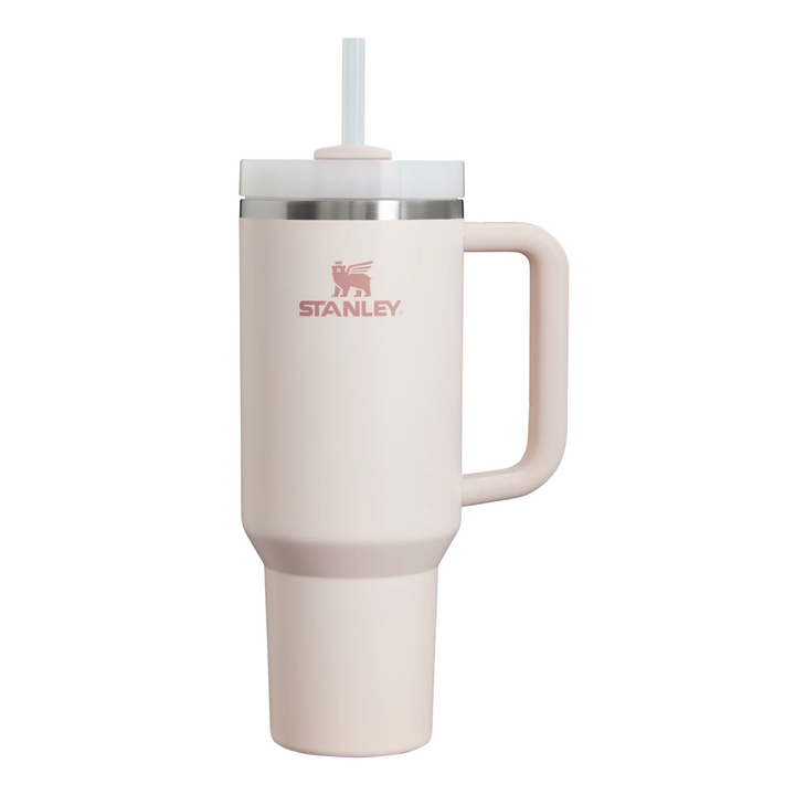 Stanley Quencher H2.0 Thermobecher 1.18 l in Rosé (Rose Quartz) mit Henkel und Strohhalm
