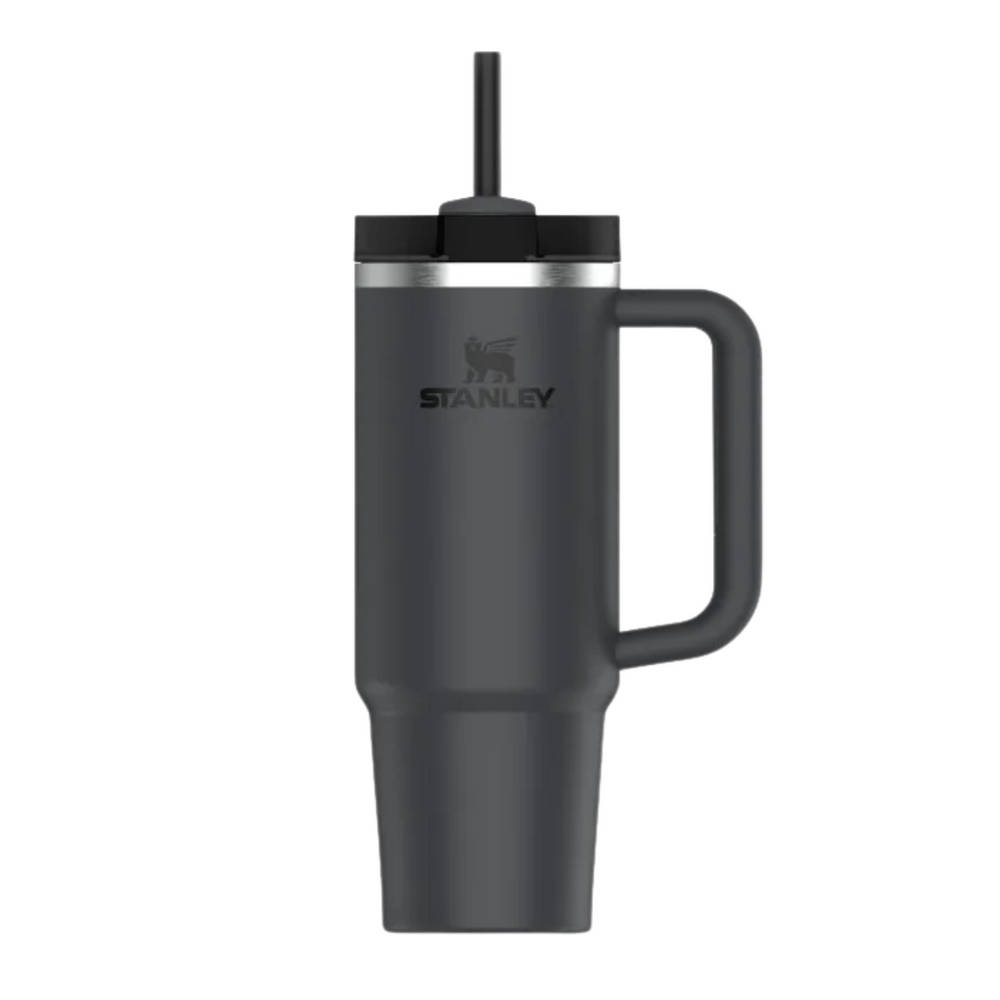 Stanley Quencher H2.0 Thermobecher 1.18 l in Schwarz mit Henkel und Strohhalm