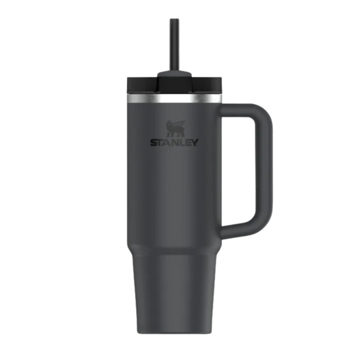 Stanley Quencher H2.0 Thermobecher 1.18 l in Schwarz mit Henkel und Strohhalm