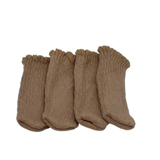 Stuhlsocken Uni 4er Set in Beige – leiser Bodenschutz für Stuhlbeine aus dehnbarem Material