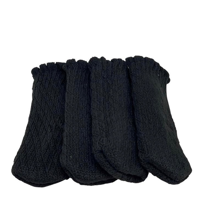 Chaussettes de chaise Uni, lot de 4, noir, quatre chaussettes côte à côte