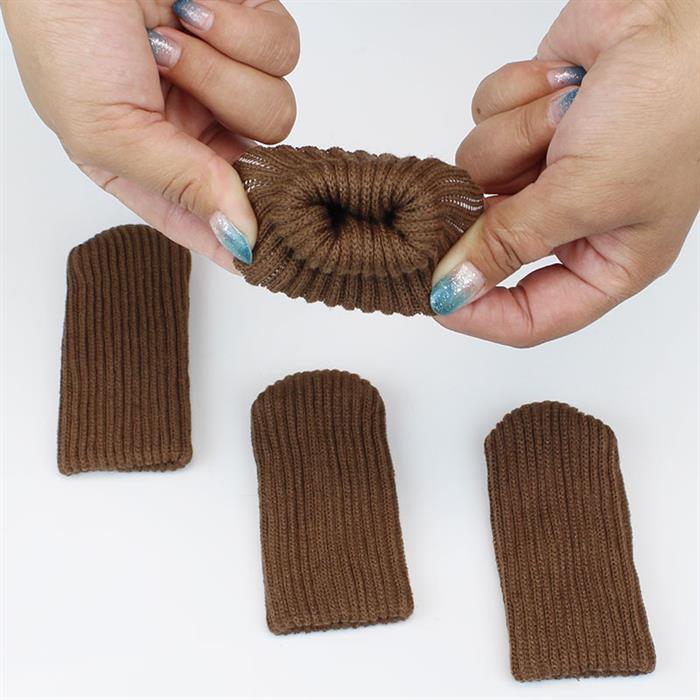 Chaussettes de chaise Uni, brun, chaussette étirée à la main