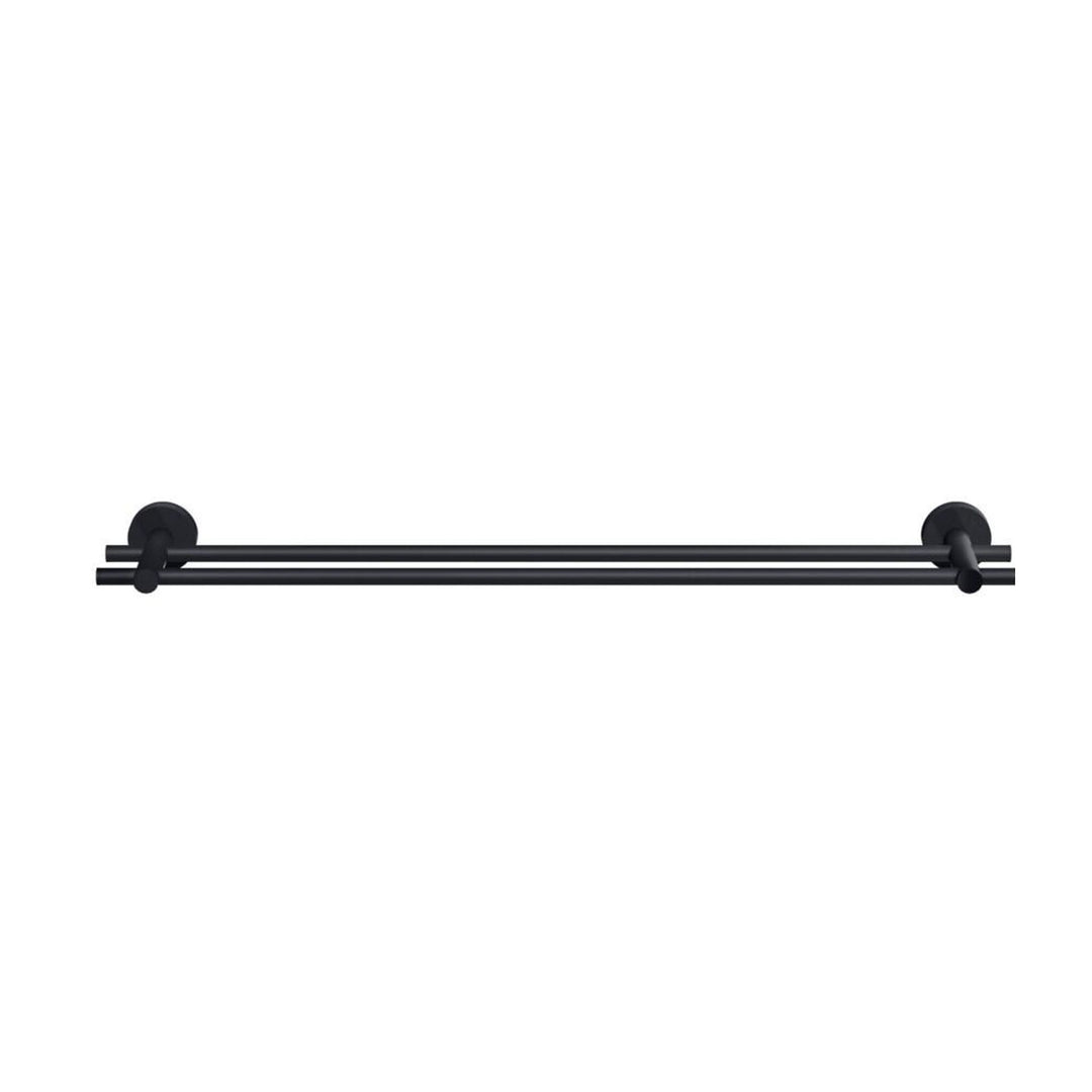 tesa MOON BLACK Doppel-Handtuchstange, Schwarz
