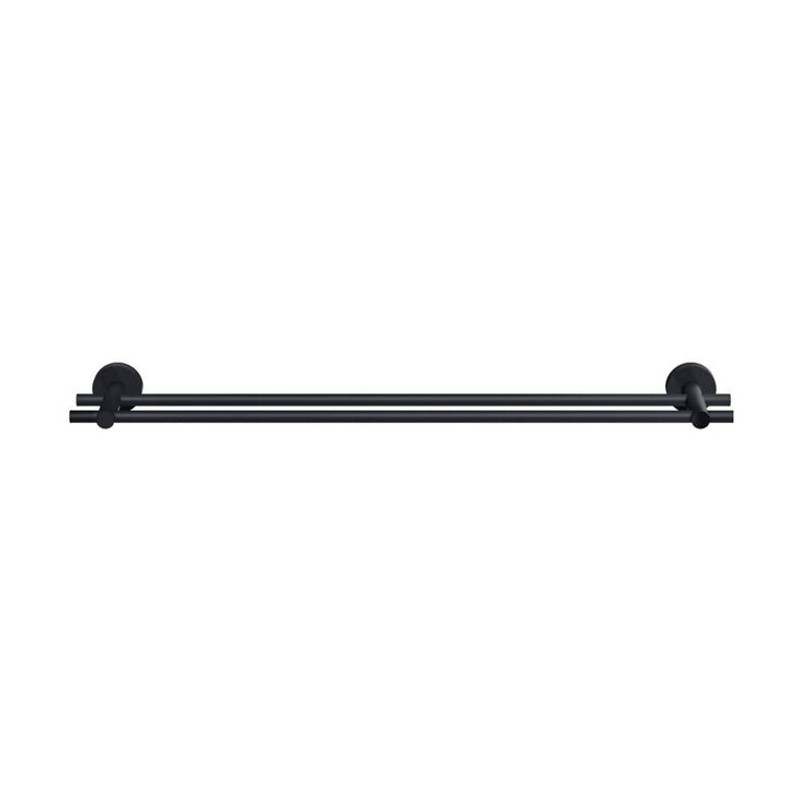 tesa MOON BLACK Doppel-Handtuchstange, Schwarz