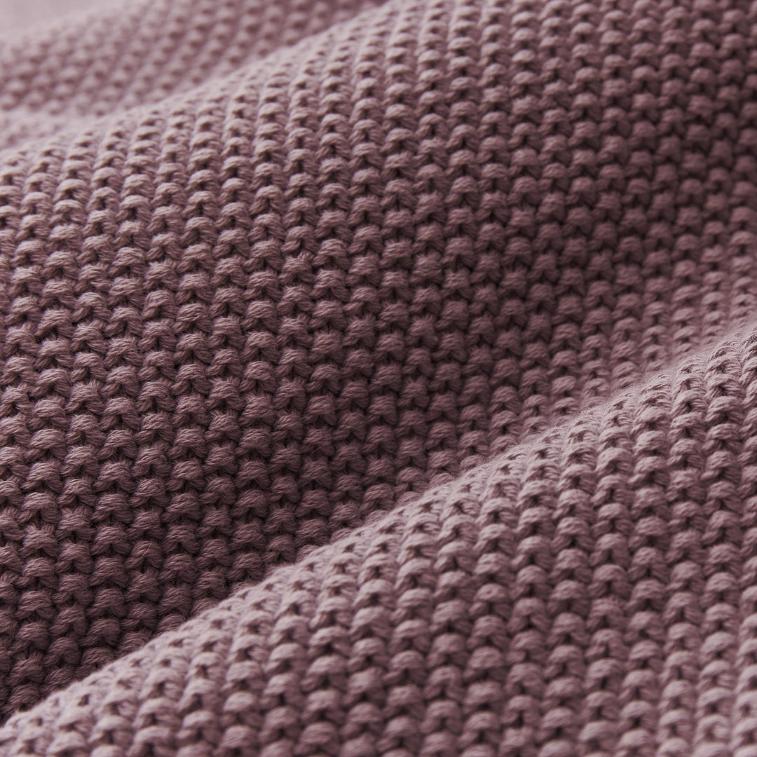 Urbanara Antua Baumwolldecke, Dunkles Taupe, Strickstruktur