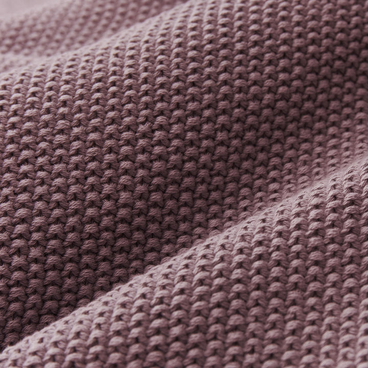 Urbanara Antua Baumwolldecke, Dunkles Taupe, Strickstruktur