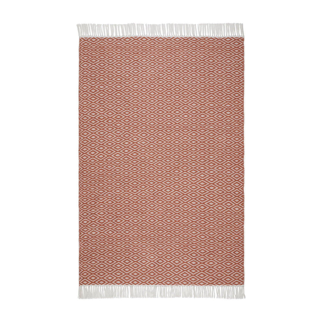 Urbanara Barota Teppich, Terracotta/Weiss, dunkle Seite