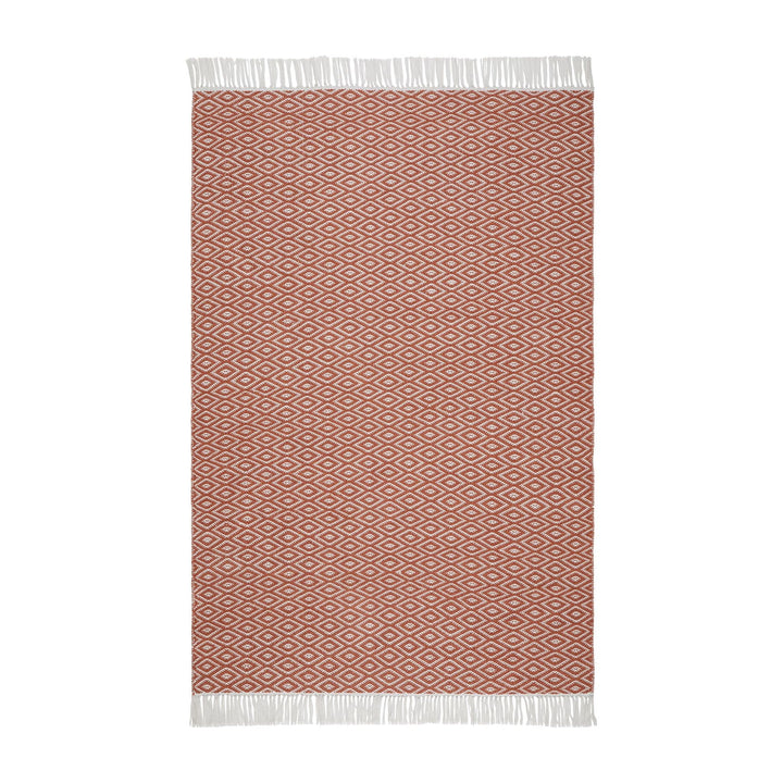 Urbanara Barota Teppich, Terracotta/Weiss, dunkle Seite