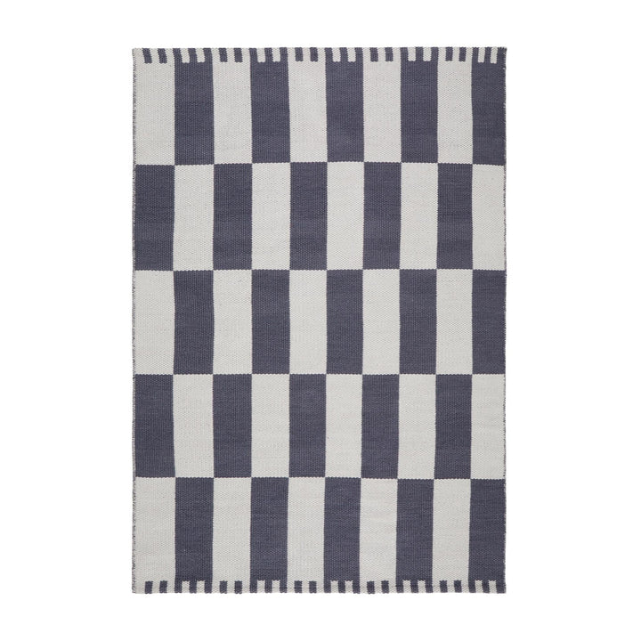 Urbanara Teppich Iniola, Blaugrau und Weiss