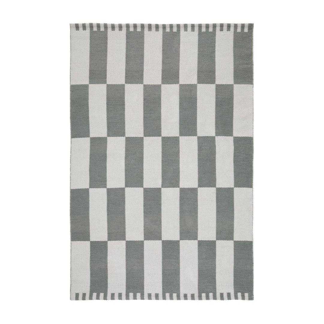 Urbanara Teppich Iniola, Grüngrau und Weiss
