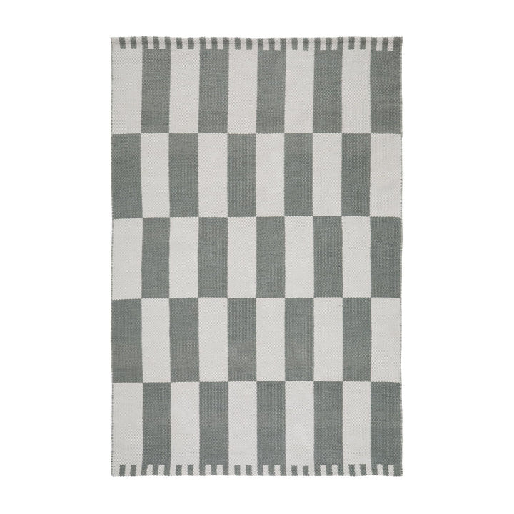 Urbanara Teppich Iniola, Grüngrau und Weiss