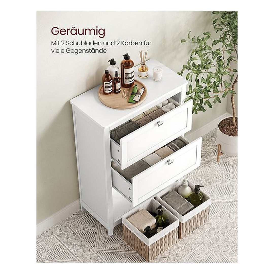 VASAGLE Badezimmer-Schrank 30 x 80 cm, Weiss