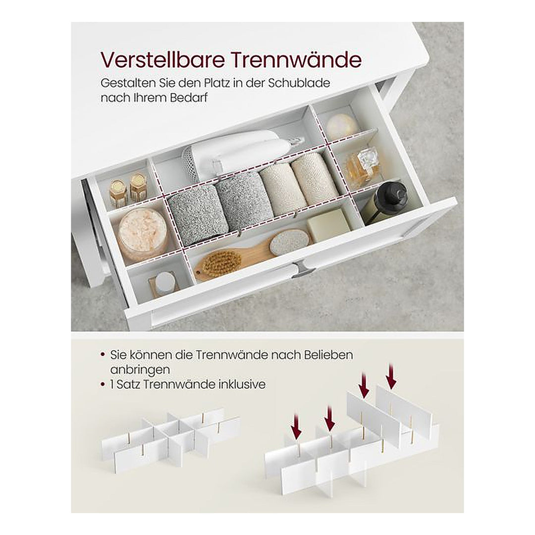 VASAGLE Badezimmer-Schrank 30 x 80 cm, Weiss