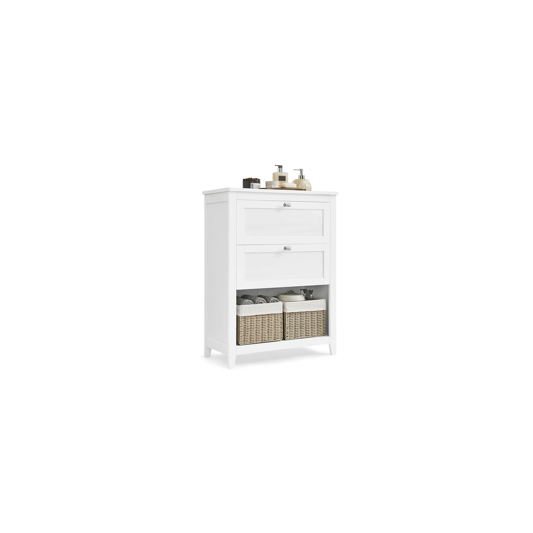 VASAGLE Badezimmerschrank 30 x 80 cm, Wolkenweiss