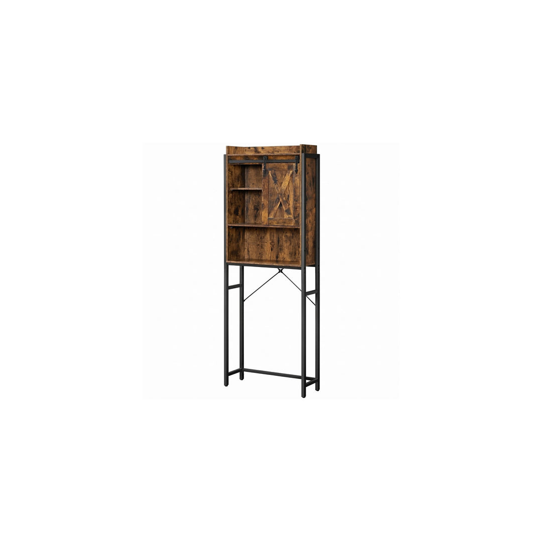 VASAGLE Toilettenregal mit Schrank, Vintagebraun-Schwarz