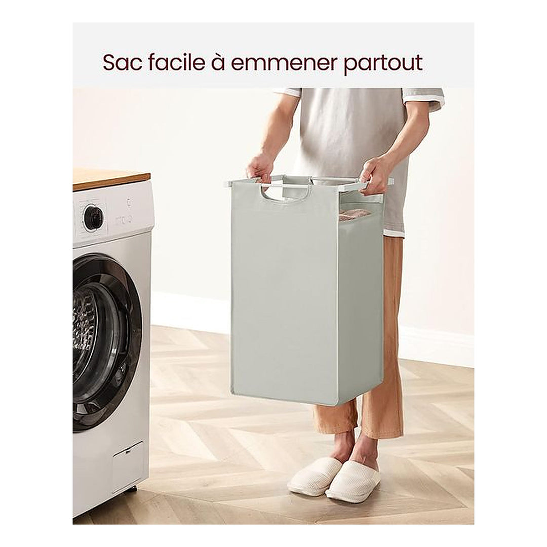 VASAGLE Wäschekorb mit Ablage 3 x 38 l, Weiss