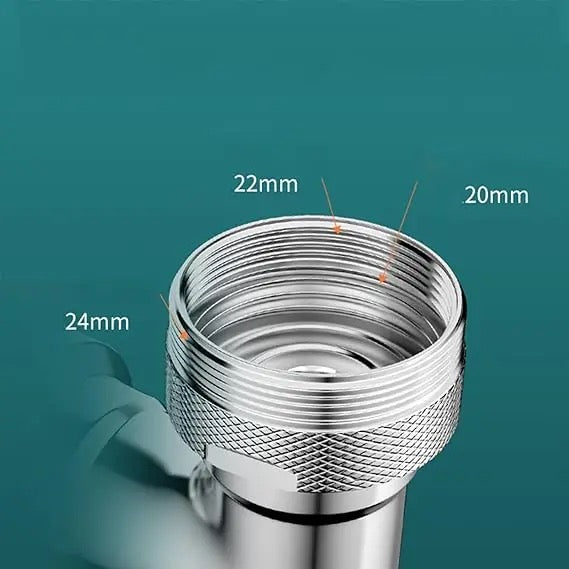 Wasserhahn-Aufsatz 1080° drehbar, Anschlussgewinde 20, 22 und 24 mm