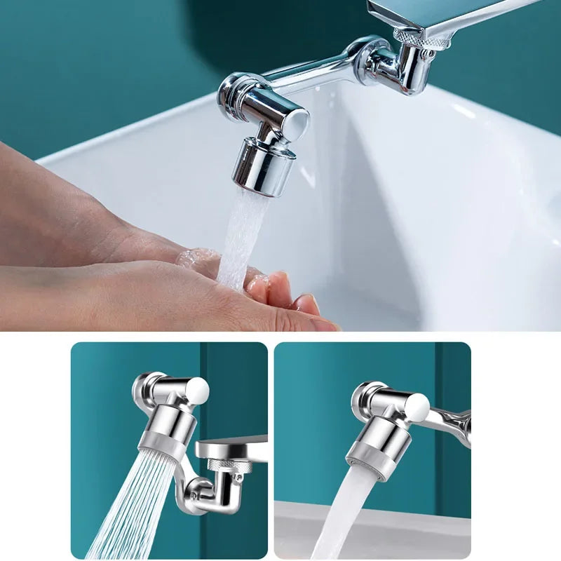 Wasserhahn-Aufsatz 1080° drehbar beim Händewaschen, zwei Strahlarten