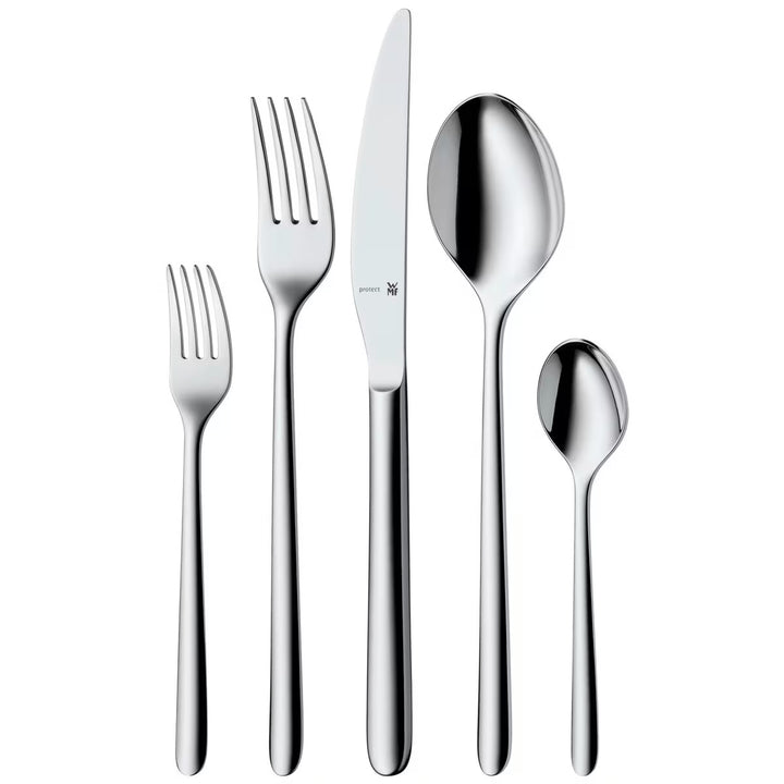 Set de couverts WMF Flame plus 30 pièces, les cinq pièces d’un couvert