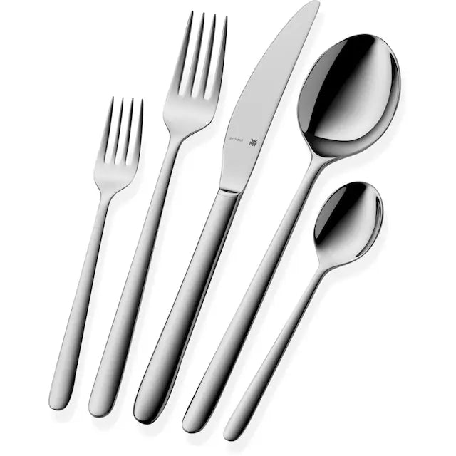 Set de couverts WMF Flame plus 30 pièces, cinq pièces disposées en biais
