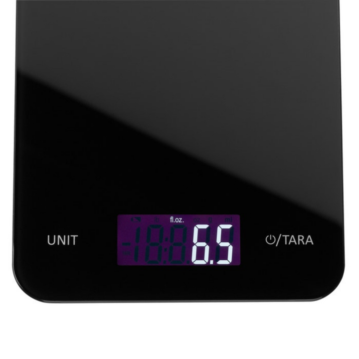 WMF Küchenwaage Digital Schwarz mit LCD Anzeige für verschiedene Masseinheiten und integrierter Tara-Funktion