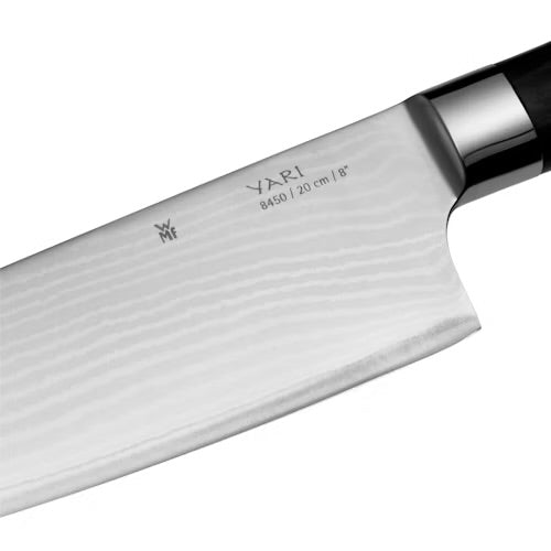 Couteau de chef WMF Yari, détail de la lame avec gravure 20 cm