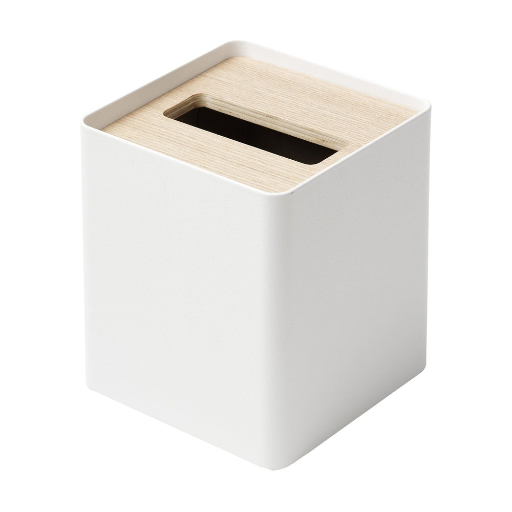 Yamazaki Kosmetiktuchbox Rin, Weiss, Holzdeckel mit Öffnung