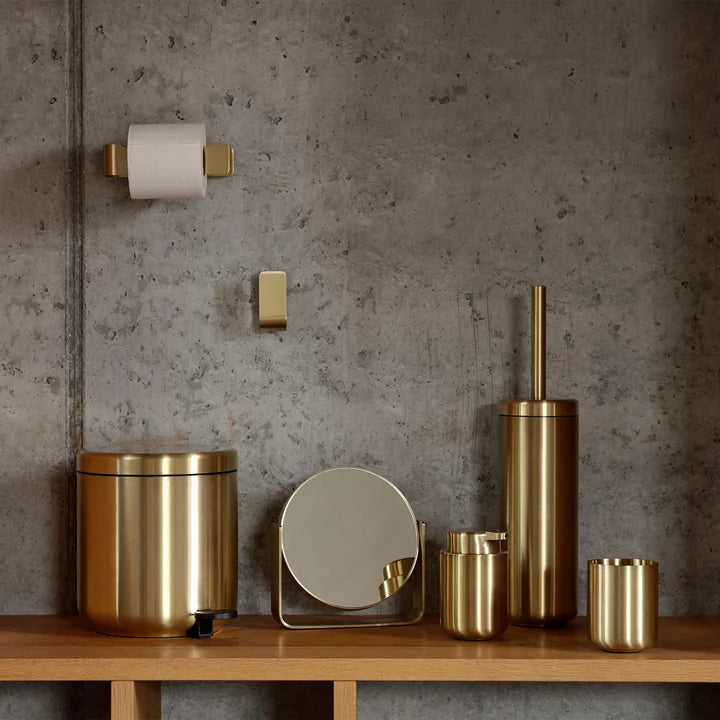 Zone Denmark Badserie in Gold mit Toilettenbürste und Accessoires
