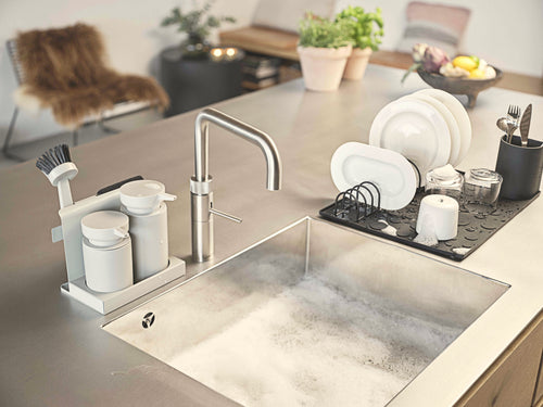 Zone Denmark Spülstation in Warm Grey mit Abtropfmatte an der Spüle