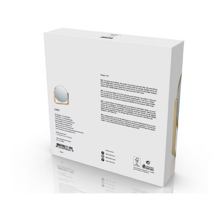 Zone Denmark Ume Tischspiegel Verpackung Rückseite mit Produktinformationen und Details