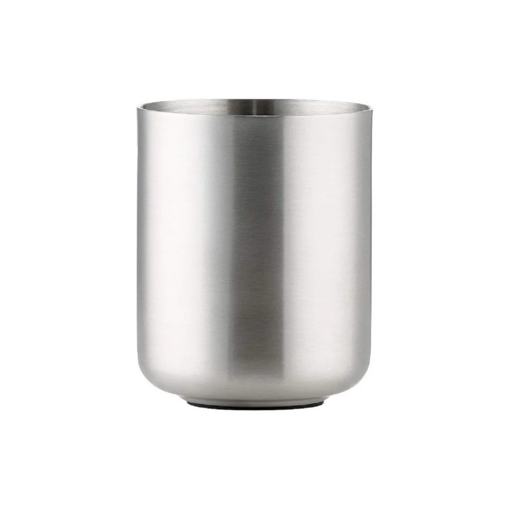 Zone Denmark Ume Zahnputzbecher in Silber mit glatter Oberfläche aus Steingut