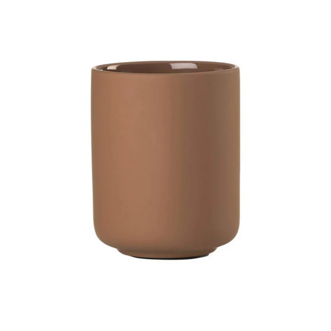 Zone Denmark Ume Zahnputzbecher in Terracotta mit warmer Farbgebung aus Steingut